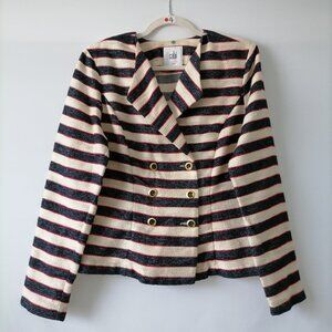 Cabi Love Carol Womens Multicolor Nautical Striped Button Blazer Jacket Size 10